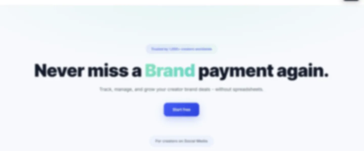Screenshot of Brand Deal Management Platform for Content Creators