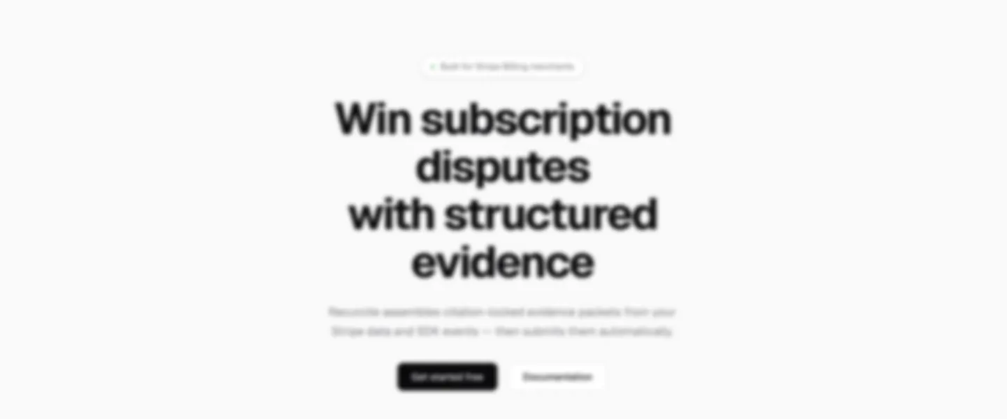 Screenshot of Automated Stripe Dispute Evidence Collection SaaS for Subscriptions