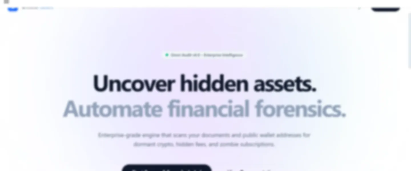 Screenshot of Multi-Chain Crypto Forensics & Bank Statement Analysis SaaS Platform