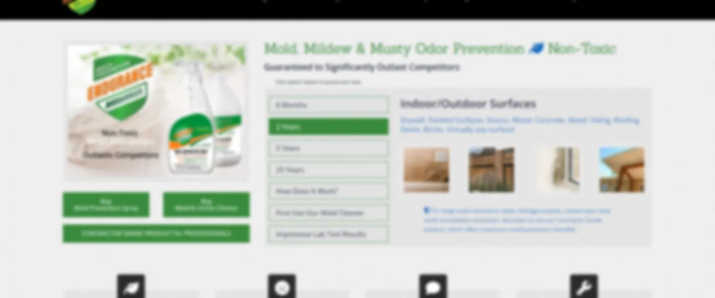 Screenshot of 12-Year Mold Prevention Website with SEO Traffic and Lead Databases