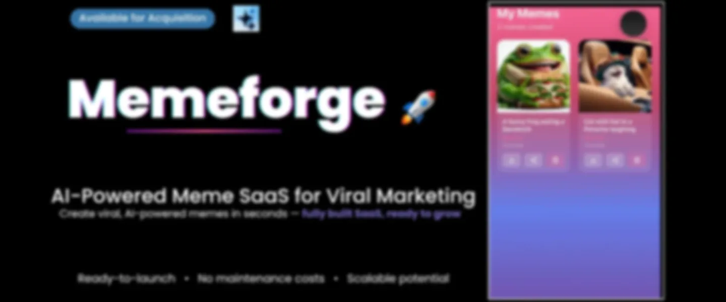 Screenshot of AI-Powered Meme Generator SaaS with Custom Model and Multi-Platform Support