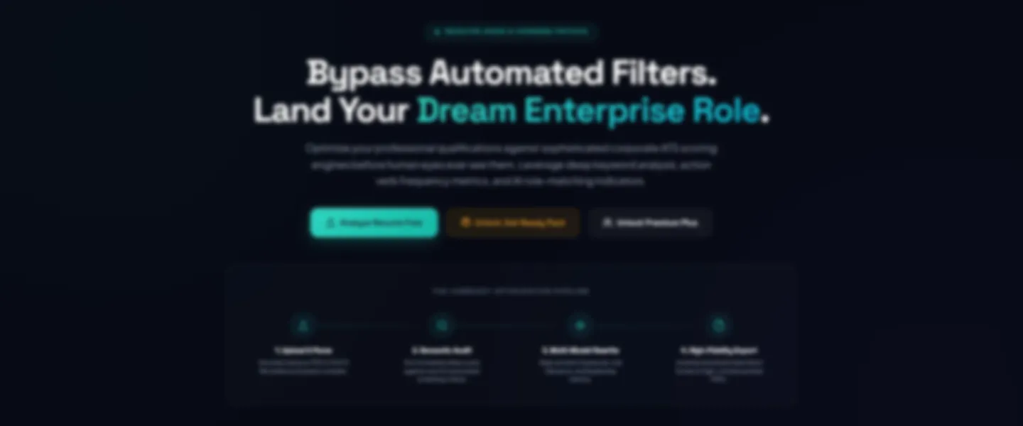 Screenshot of AI-Powered Resume Builder & ATS Optimization Platform with Source Code