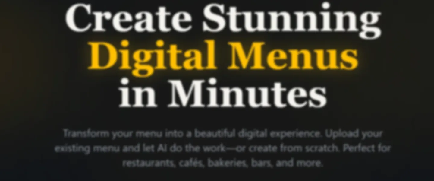 AI-Powered Digital Menu Builder