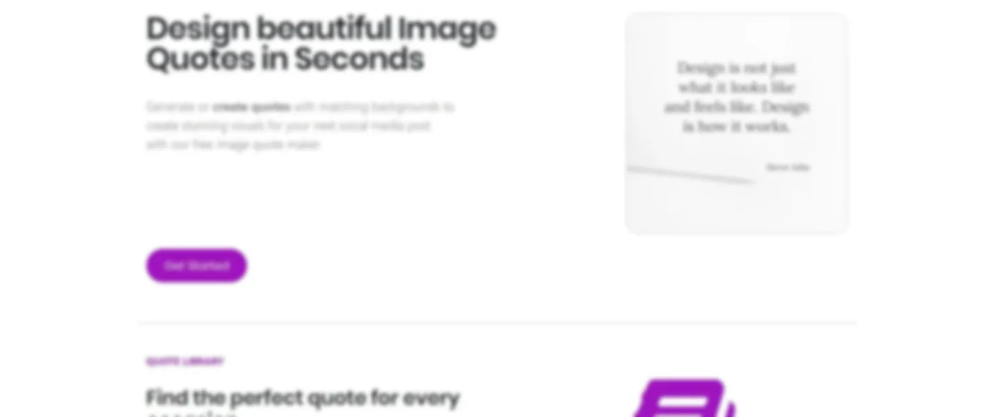 Screenshot of Visual Quote Creation Platform with 200K Quote Database