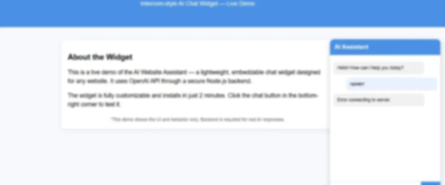 Website AI Chat Widget (Intercom-Style, Self-Hosted)
