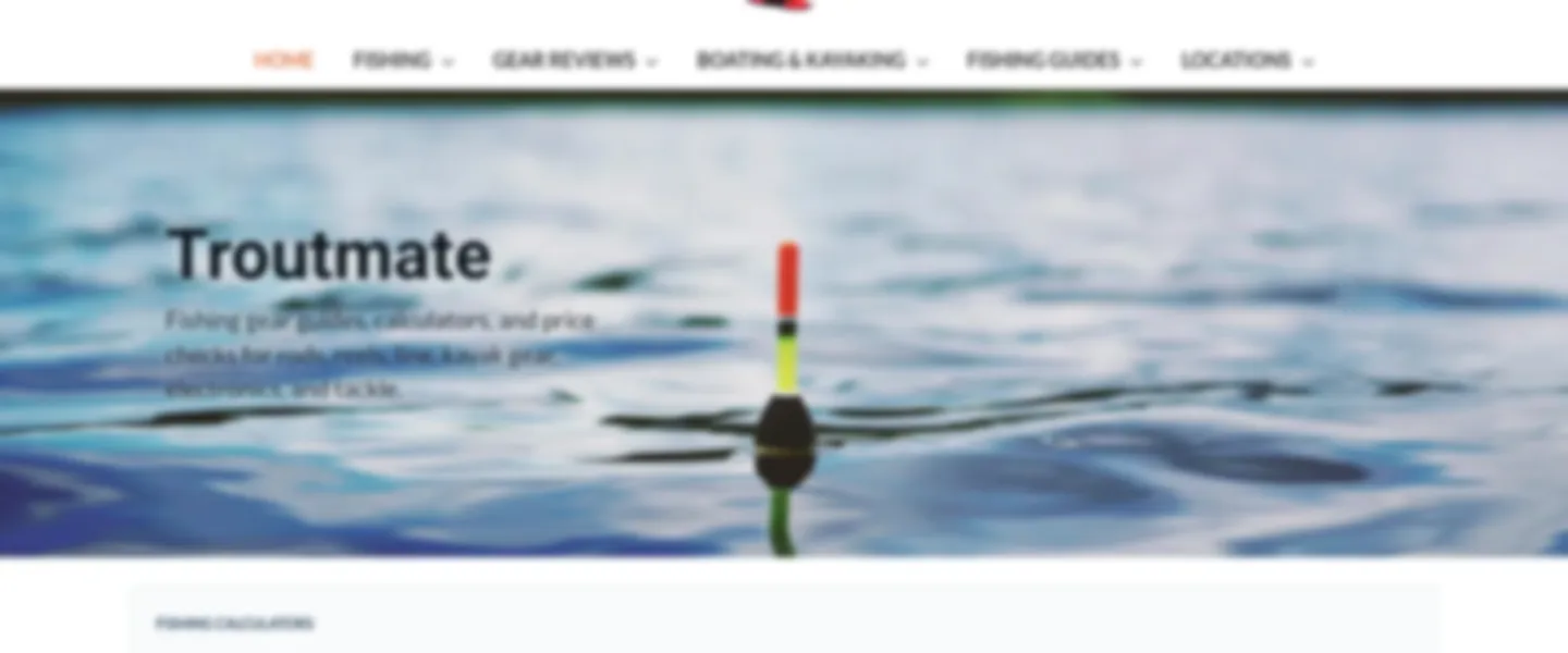 Screenshot of Fishing Content Site with 90 Articles and Utility Calculators