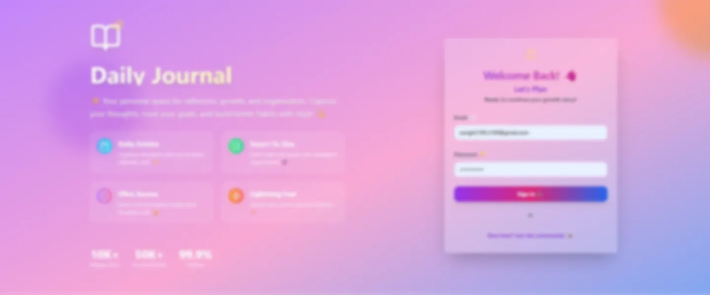 Daily Journal & Productivity Tool