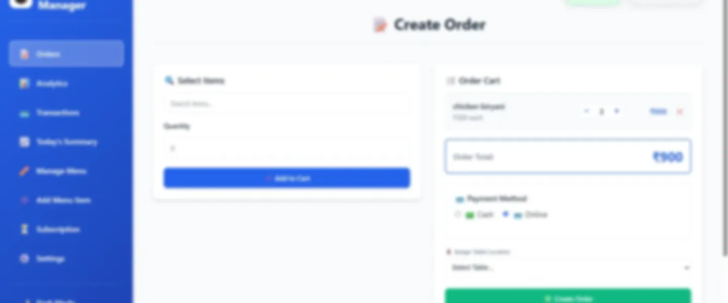 Screenshot of Multi-Tenant Restaurant POS SaaS with Modular Extension System