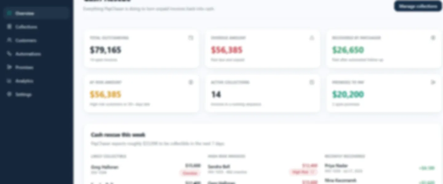 Screenshot of Invoice Collection SaaS for Service Businesses