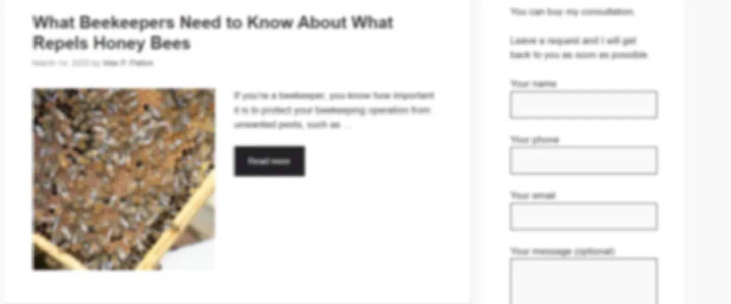 Content Website About Beekeeping Equipment