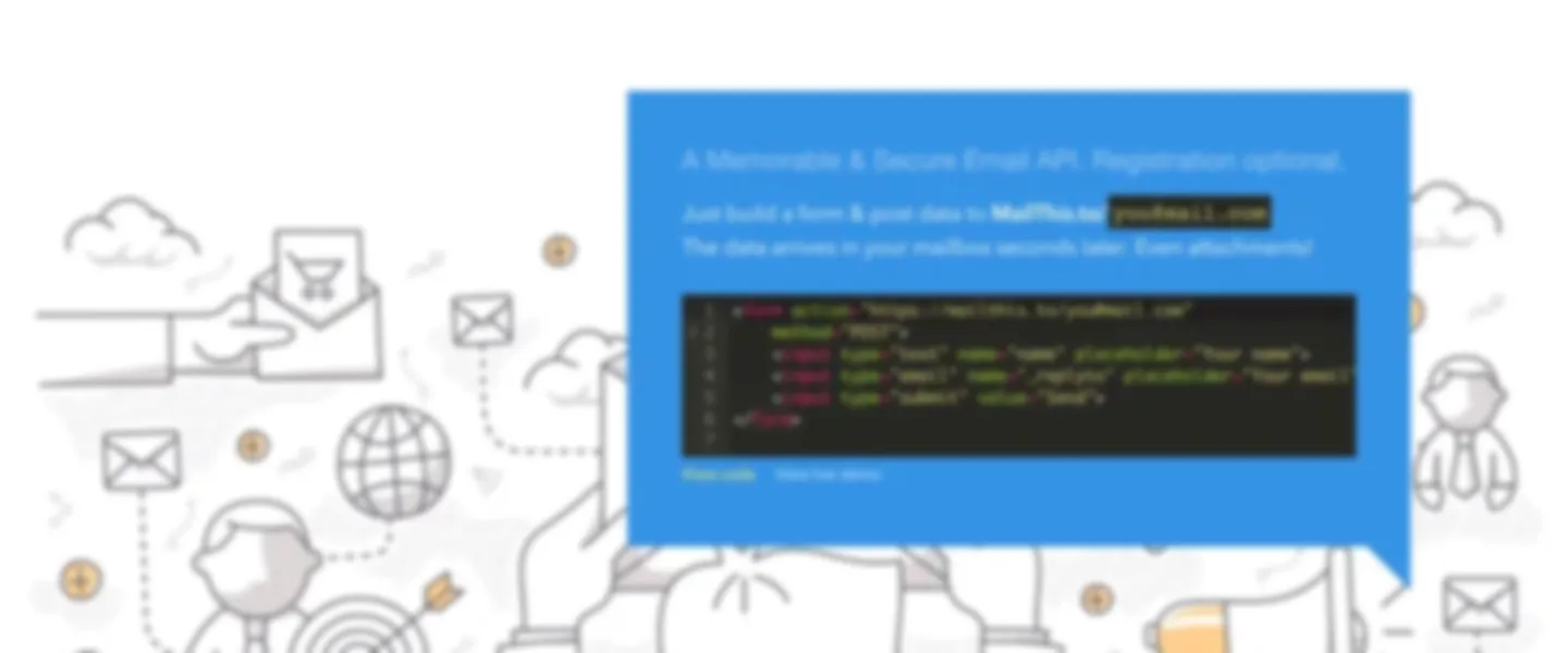 Screenshot of Form-to-Email API Service with 7,500+ Users and Organic Growth