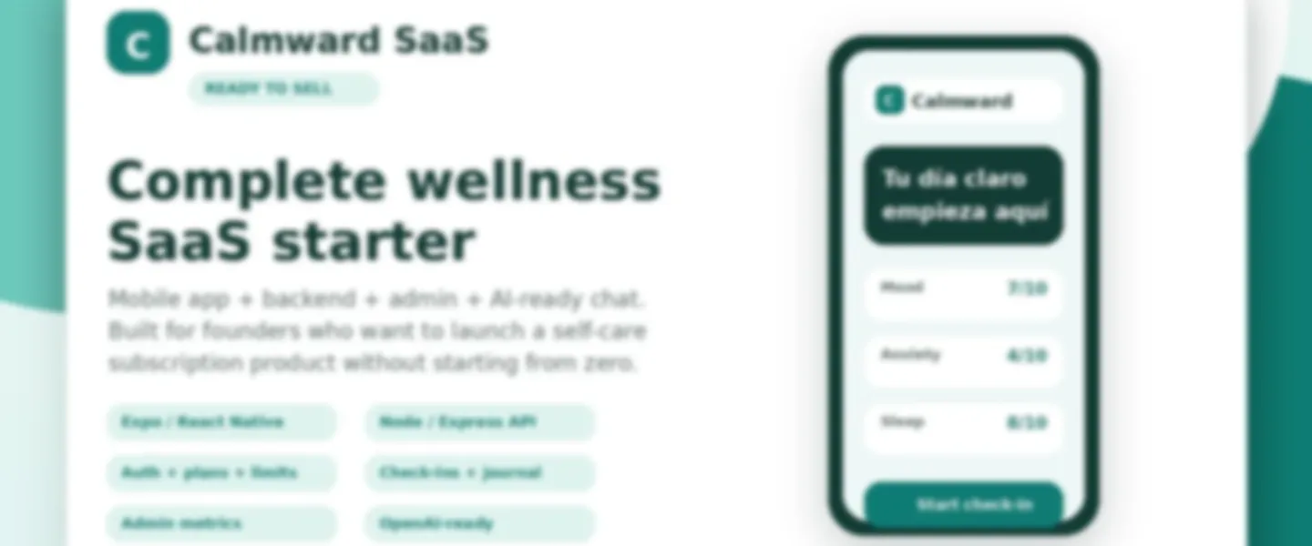 Screenshot of Complete Wellness SaaS Starter with Mobile App and AI Chat Integration