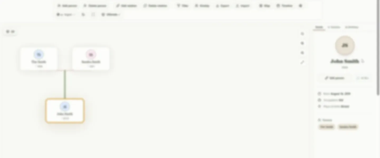 Screenshot of White-Label Genealogy SaaS Platform with AI Features and Subscription Billing